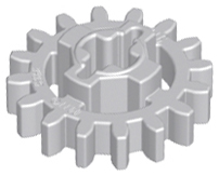 Technic Gear 16 Tooth Reinforced [New Style] in Light Bluish Gray