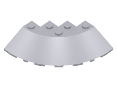 Brick Round Corner 6 x 6 with 33° Slope and Facet Cutout in Light Bluish Gray
