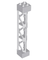 Support 2 x 2 x 10 Girder Triangular Vertical - Type 4 - 3 Posts, 3 Sections in Light Bluish Gray