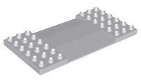 Duplo Plate 6 x 12 with Centre Ramp in Light Bluish Gray