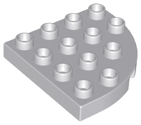Duplo Plate Round Corner 4 x 4 in Light Bluish Gray