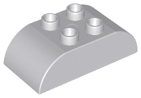 Duplo Brick 2 x 4 Curved Top in Light Bluish Gray