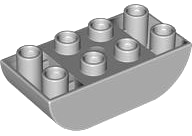 Duplo Brick 2 x 4 Curved Bottom in Light Bluish Gray