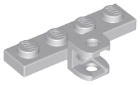 Plate Special 1 x 4 with Towball Socket, Flattened in Light Bluish Gray