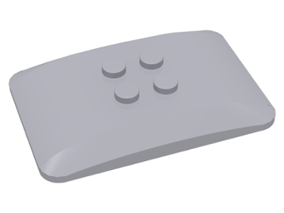 Brick Curved 6 x 4 x 2/3 Quad Curved with 2 x 2 Studs in Light Bluish Gray
