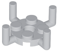 Plate Special Round 2 x 2 with Pin Hole and 4 Bars Up in Light Bluish Gray