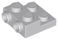 Plate Special 2 x 2 x 2/3 with Two Studs On Side and Two Raised [Solid Anti-stud] in Light Bluish Gray