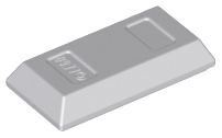 Tile Special 1 x 2 with Sloped Walls AKA Money / Gold Bar [Ingot] in Light Bluish Gray