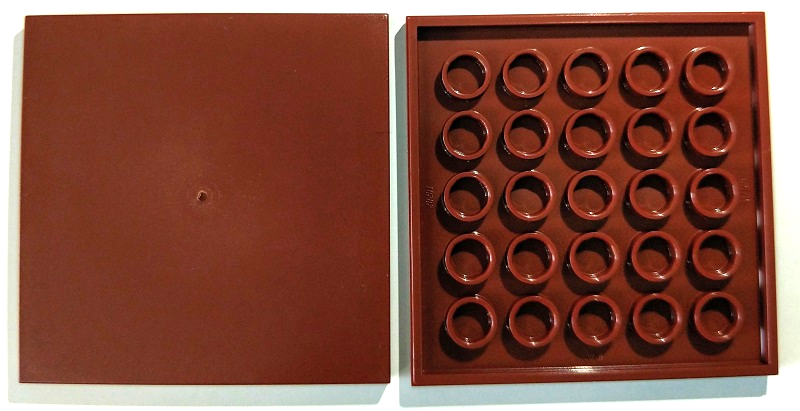 Tile 6 x 6 with Bottom Tubes in Reddish Brown
