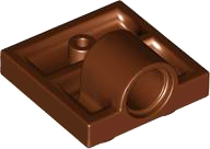 Plate Special 2 x 2 with 1 Pin Hole [Complete Underside Rib] in Reddish Brown