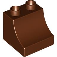 Duplo Brick 2 x 2 x 1 1/2 with Curve in Reddish Brown