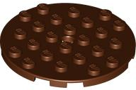 Plate Round 6 x 6 with Hole in Reddish Brown