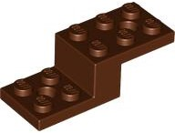 Bracket 5 x 2 x 1 1/3 with Holes, Pin Bottom in Reddish Brown