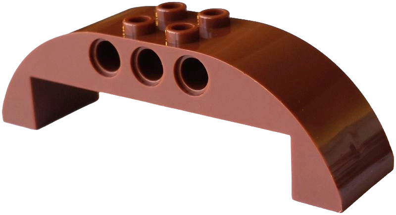 Brick Curved 2 x 8 x 2 Double in Reddish Brown