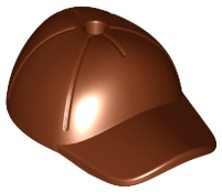 Hat / Cap Short Curved Bill with Seams and Hole on Top in Reddish Brown