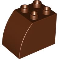 Duplo Brick 2 x 3 x 2 with Curved Top in Reddish Brown