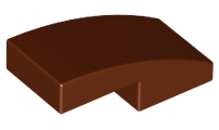 Brick Curved 2 x 1 No Studs [1/2 Bow] in Reddish Brown