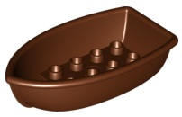 Duplo Boat 4 x 7 in Reddish Brown