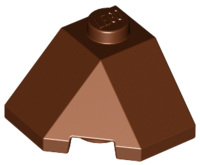 Brick Wedged, Sloped 45° 2 x 2 Corner in Reddish Brown
