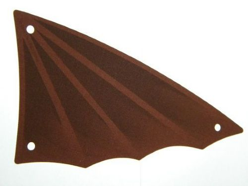 Sail, Scalloped, 12 x 21 Tattered with Winged Edge and Dark Brown Print in Reddish Brown