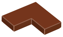 Tile 2 x 2 Corner in Reddish Brown