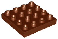 Duplo Plate 4 x 4 in Reddish Brown