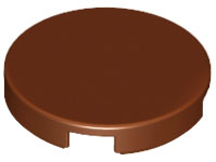 Tile Round 2 x 2 with Bottom Stud Holder in Reddish Brown