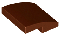 Brick Curved 2 x 2 x 2/3 in Reddish Brown
