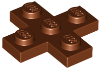 Plate 3 x 3 Cross in Reddish Brown
