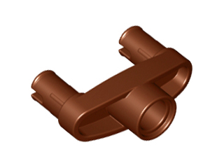 Technic Pin Connector 3L with 2 Pins and Center Hole in Reddish Brown