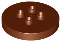 Duplo Plate Round 4 x 4 [aka Table] in Reddish Brown