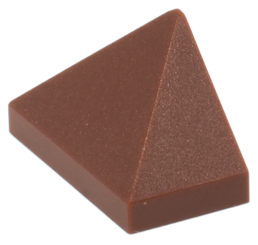 Brick Sloped 45° 2 x 1 Triple with Inside Stud Holder in Reddish Brown
