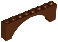 Brick Arch 1 x 8 x 2 Raised in Reddish Brown