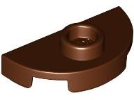 Plate Special Round 1 x 2 Half Circle with Stud (Jumper) in Reddish Brown