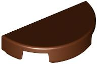Tile Round 1 x 2 Half Circle in Reddish Brown
