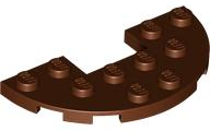 Plate Round Half 3 x 6 with 1 x 2 Cutout in Reddish Brown