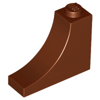 Brick Curved 1 x 3 x 2 Inverted [Inside Bow] in Reddish Brown