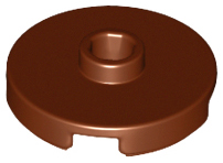 Plate Special Round 2 x 2 with Center Stud (Jumper Plate) in Reddish Brown