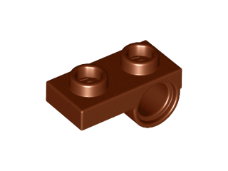 Plate Special 1 x 2 with Pin Hole Underneath in Reddish Brown