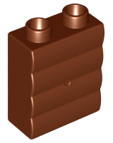 Duplo Brick 1 x 2 x 2 Log Effect in Reddish Brown