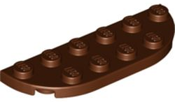 Plate Round Corners 2 x 6 Double in Reddish Brown