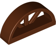 Window 1 x 4 x 1 2/3 with Spoked Rounded Top in Reddish Brown