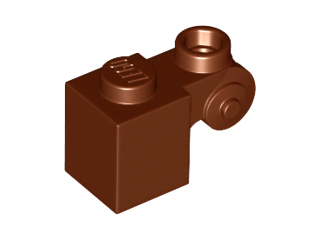 Brick Special 1 x 1 with Scroll with Open Stud in Reddish Brown