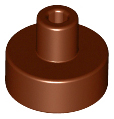 Tile Special Round 1 x 1 with Hollow Bar in Reddish Brown