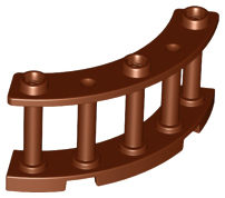 Fence Spindled 4 x 4 x 2 Quarter Round with 3 Studs in Reddish Brown