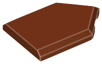 Tile Special 2 x 3 Pentagonal in Reddish Brown