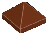 Brick Sloped 45° 1 x 1 x 2/3 Quadruple Convex [Pyramid] in Reddish Brown