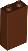 Brick 1 x 2 x 3 with Bottom Stud Holder in Reddish Brown