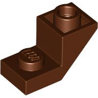 Brick Sloped Inverted 45° 2 x 1 with 2/3 Cutout in Reddish Brown