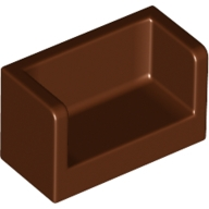 Panel 1 x 2 x 1 with Rounded Corners and 2 Sides in Reddish Brown